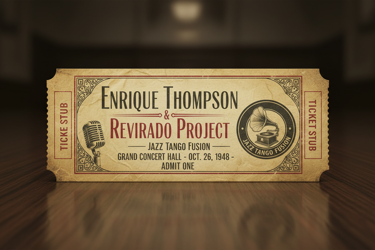 ticket concierto Enrique Thompson & Revirado Project -jazz tango fusion- old fashion retro